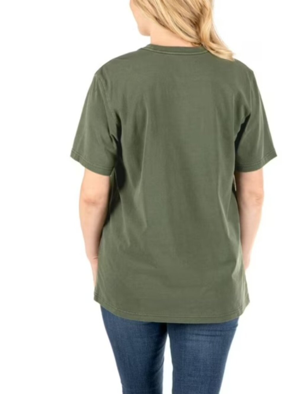 State of Mine Women's Happy Harvest Short Sleeve Crewneck Graphic T-Shirt Olive - Picture 2 of 7